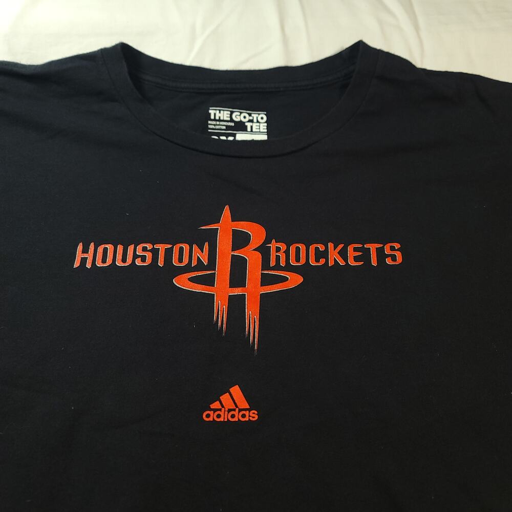 Adidas Houston Rockets Casual Graphic Basketball T Shirt Mens Size 2X Black
